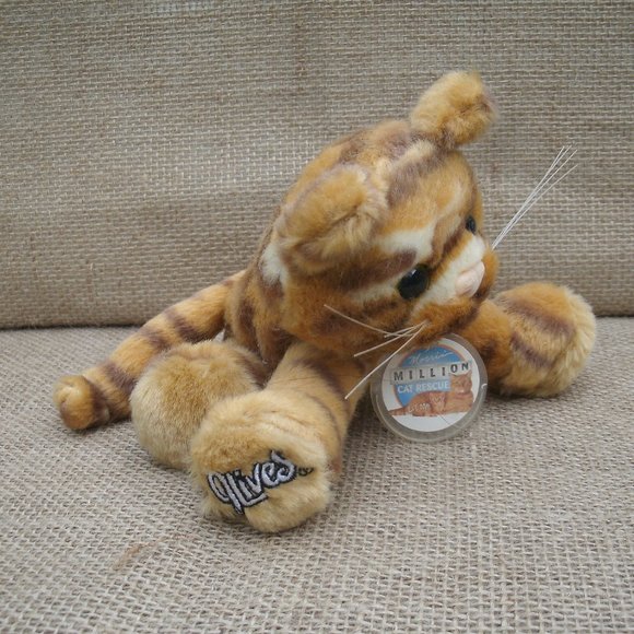 Vintage Orange Tabby Cat Stuffed Toy Morris' Million Cat Rescue 9 Lives - Picture 6 of 16